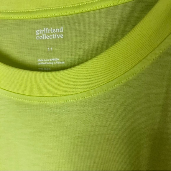 NEW Girlfriend Collective Electric Lime‎ Cupro Crewneck Tee Unisex 11 Men's 5XL - Picture 2 of 7